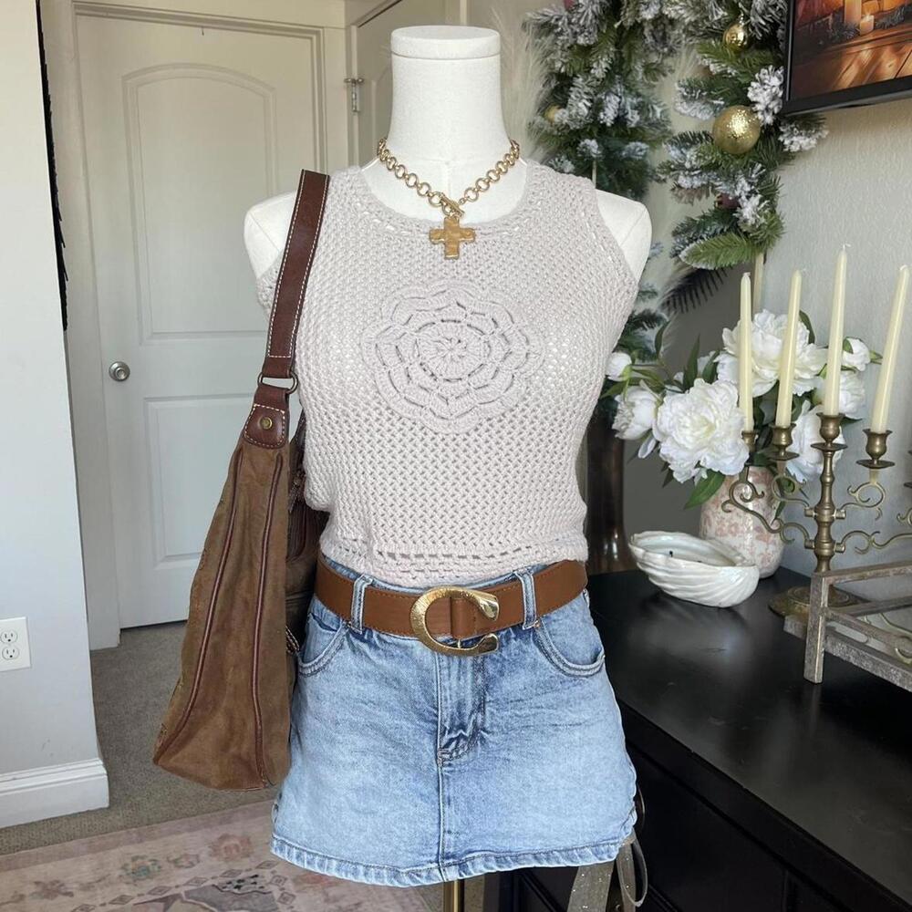 Floral Crochet Tank